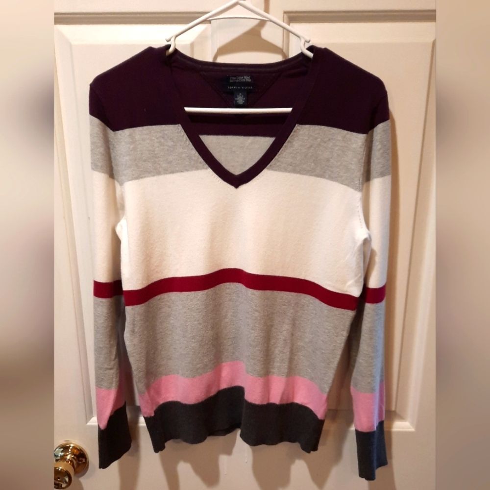 Tommy Hilfiger Pima Cotton Blend V-neck Sweater size Medium